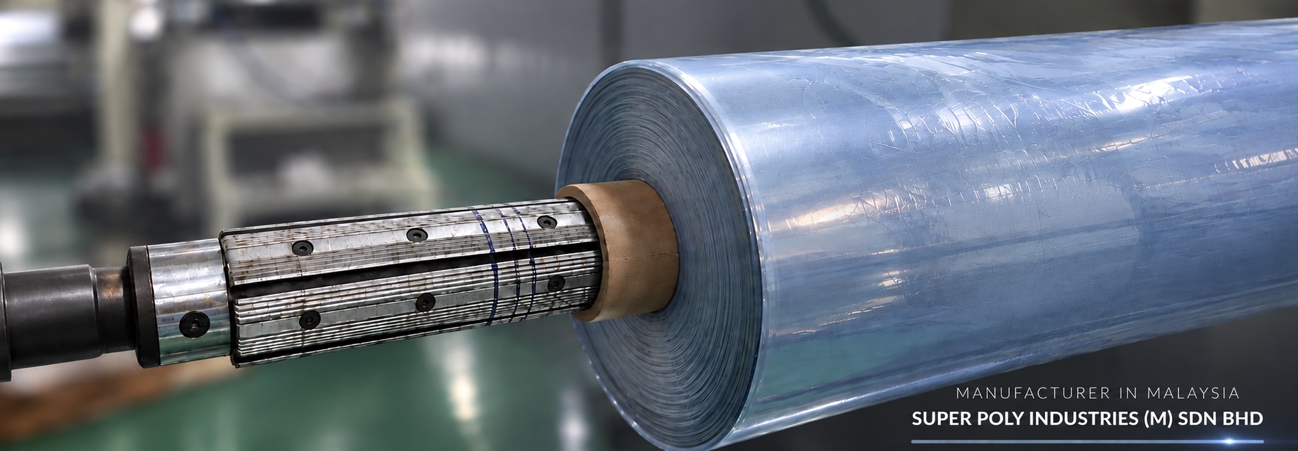 PVC shrink film roll on extrusion line, Super Poly Industries (M) Sdn Bhd